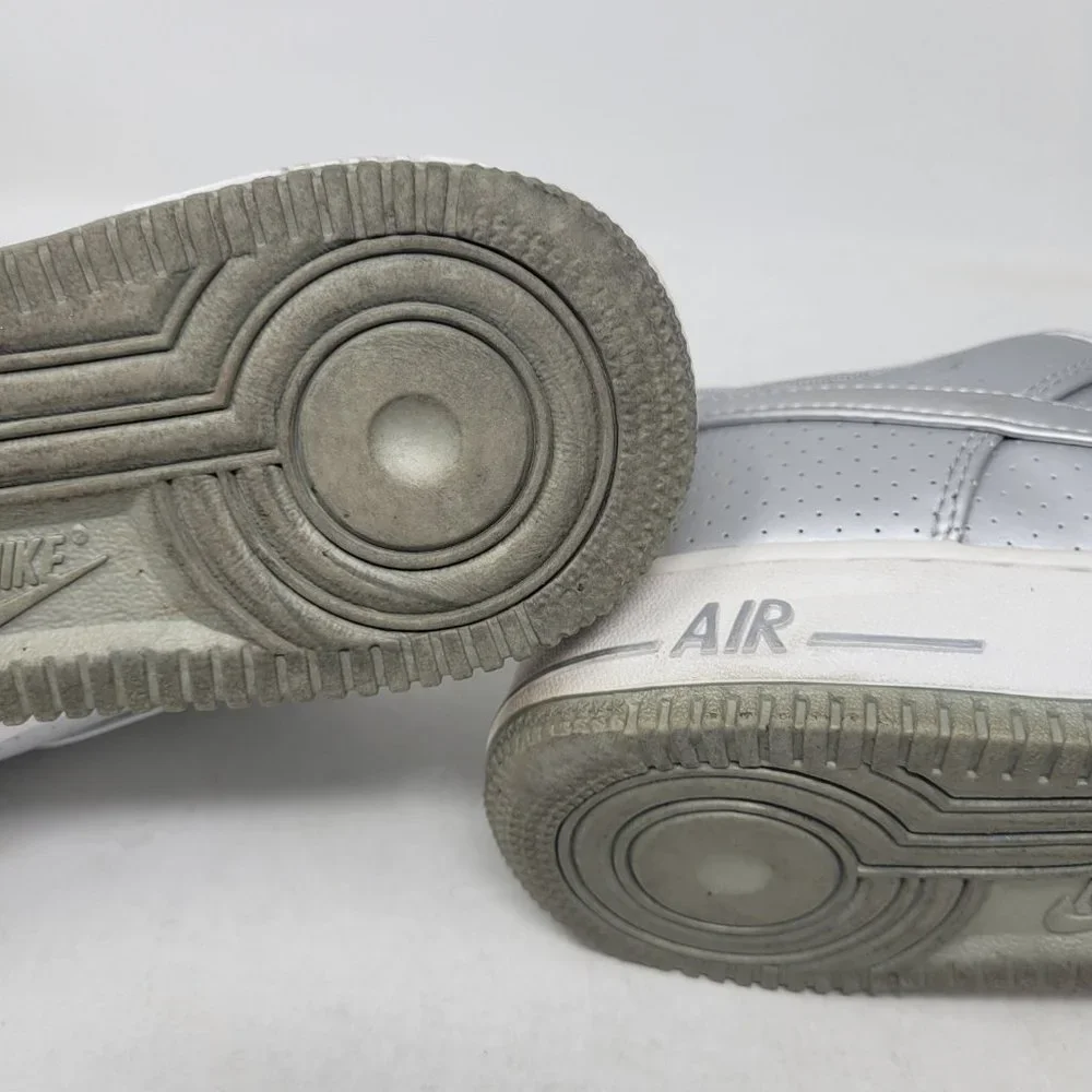 Nike Air Force 1 Low '07 LV8 Metallic Silver Perforated 718152-013 AF1 Olympic - Picture 7 of 11